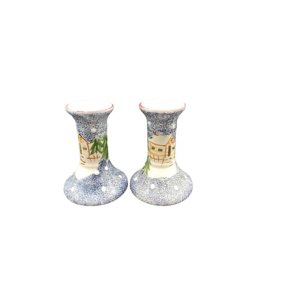 Set of 2 Christmas Candle stick holders - Picture 3 of 5